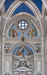 Kroning af Jomfru Maria med Gud og Helligånden mellem Francesco og Ludovico Sforza, 1500-1522