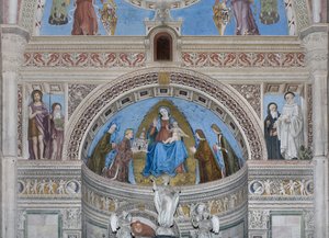 Gian Galeazzo Visconti og sønnerne tilbyder modellen af charterhuset til Jomfru Maria, 1500-1522
