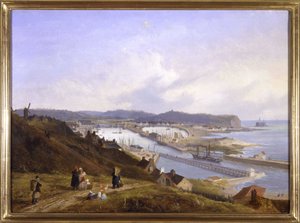 Le port de Boulogne af Louis Garneray, sd. ca. 1820, Olie paa Lærred, H. 0,330; L. 0,460. CCIP Coll. af Ambroise Louis Garneray