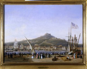 Marseille Havn af Louis Garneray, sd. ca. 1820, Olie paa Lærred, H. 0,330; L. 0,460. CCIP Coll.