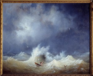 Skibsvraget Maleri af Ambroise Louis Garneray (1783-1857) Brest fra det 19. århundrede, Musee des Beaux Arts
