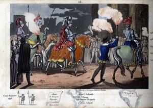 Charles VIII (1470-1498) gik ind i Rom og vandt den 31. december 1494. Han blev erklæret for kejser af Orienten, inden han tog til Napoli for at hævde sine rettigheder dér. Tegninger og grav af Ambroise Tardieu i 1825. af Ambroise Tardieu