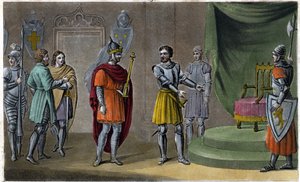 Chilperic II (670 - 721) blev sat på tronen af Rainfroi i 715. Designet og indgraveret af Ambroise Tardieu i 1825. af Ambroise Tardieu
