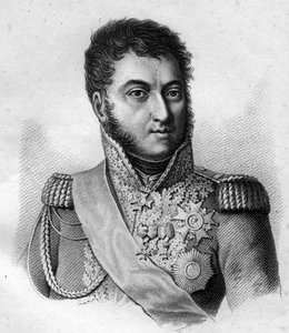 Marskal Suchet. Louis Gabriel (Louis-Gabriel) Suchet (1770-1826), hertug af Albufera Maréchal af Frankrig. i "Portrætter af de franske generaler efter franskmændenes sejre og erobringer"". Graveret af Ambroise Tardieu i 1818. Stella Collection. af Ambroise Tardieu