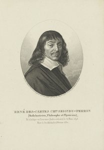 Portræt af filosoffen René Descartes 1596-1650, ca 1820.