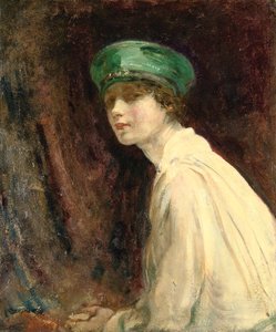 "Den grønne hat", et portræt af fru Claude Johnson, 1918