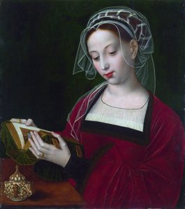 ""Mary Magdalene læser"" Maleri af Ambrosius Benson (1495-1550) omkring 1525 London National Gallery af Ambrosius Benson