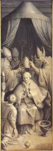 Velsignelsen fra Saint Eligius (olie på panel) af Ambrosius the Elder Francken or Franck