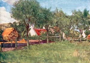 A Bondegård (farvelitografi) af Amedee (after) Forestier