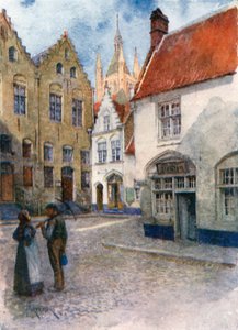 Place du Musee, Ypres (farvelitografi)