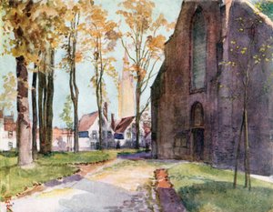 Beguinagen, Brugge (farvelitografi)