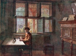 Musee Plantin-Moretus (Arriere Boutique), Antwerpen (farvelitografi)