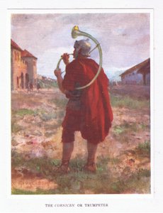 En gesims eller trompetist, illustration fra Den romerske soldat, 1928