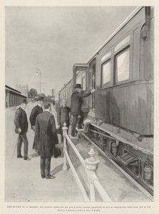 Kong Edward VII i Tyskland, Hans Majestæt, der inspicerer hans nye jernbanesalon, forventes at køre i forbindelse med den, der nu er i brug af Amedee Forestier