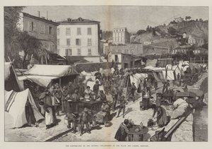 Jordskælvet på Rivieraen, lejrplads på Place des Carmes, Mentone