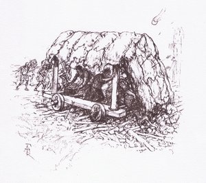 Skildpadden, en feltmaskine, illustration fra The Roman Soldier, 1928