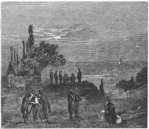 Eksperiment for at beregne lydens hastighed i luft, Paris, 1822 1873 af Amedee Guillemin
