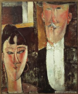 brud og brudgom af Amedeo Modigliani