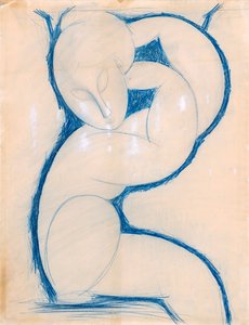 Karyatid, 1913-1915 af Amedeo Modigliani