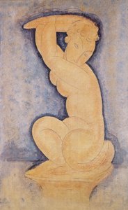 Caryatid, 1914 (blyant og wc) af Amedeo Modigliani