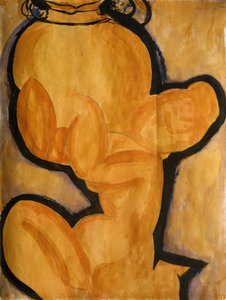 Karyatide med en vase, ca. 1913-14 af Amedeo Modigliani