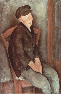 Tysk: Siddende dreng med hat af Amedeo Modigliani