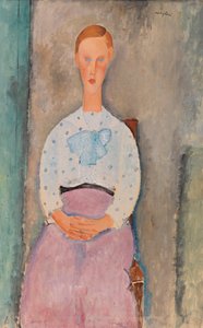 Pige med prikket bluse af Amedeo Modigliani