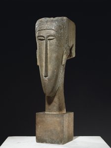 Hoved, ca. 1910-12 (kalksten) af Amedeo Modigliani