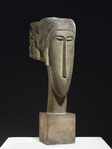 Hoved, ca. 1910-12 (kalksten) af Amedeo Modigliani