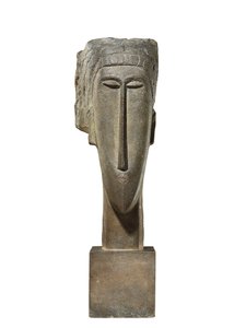 Hoved, ca. 1910-12 (kalksten) af Amedeo Modigliani