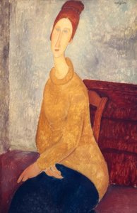 Jeanne Hebuterne med en gul trøje af Amedeo Modigliani