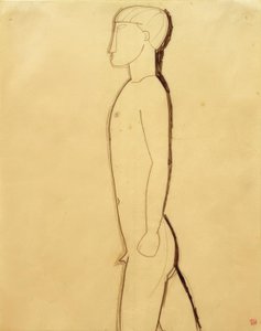 Mand i profil af Amedeo Modigliani