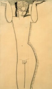 Nøgen ung mand (Atlas) af Amedeo Modigliani