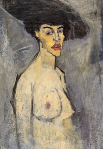 Nøgen med hat af Amedeo Modigliani