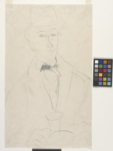 Portræt af kunstneren, Othon Friesz (blyant på hvidt papir) af Amedeo Modigliani