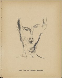 Portræt af Hans Arp 1886-1966, 1916. af Amedeo Modigliani