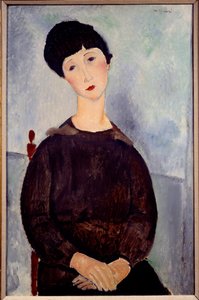 Portræt af en siddende brun pige, maleri af Amedeo Modigliani af Amedeo Modigliani
