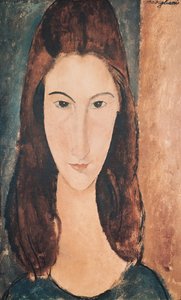 Portræt af en ung pige (olie på lærred) af Amedeo Modigliani
