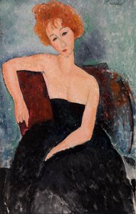 Rødhåret pige i aftenkjole af Amedeo Modigliani