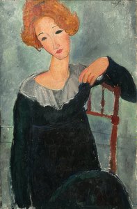 Rødhåret kvinde. 1917 af Amedeo Modigliani