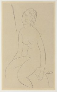 Siddende nøgen af Amedeo Modigliani