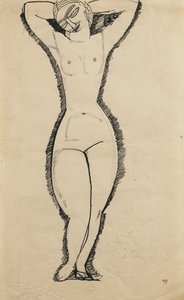Stående nøgen med løftede arme, 1911