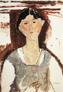 Studie til portræt af Beatrice Hastings af Amedeo Modigliani (1884-1920), olie på pap, 69x49 cm af Amedeo Modigliani