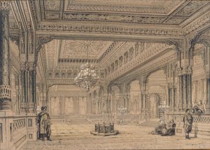 Interiør af Ciragan Palace i Istanbul, 1872.