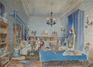 Prins Pavel Petrovich Vyazemsky i sit studie i Konstantinopel, 1850