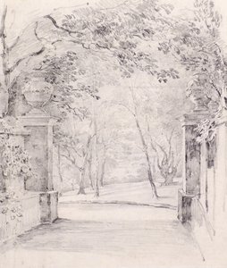 Udsigt fra indgangen til Bromley, ca. 1810 (blyant) af Amelia Long