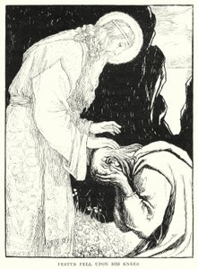 Festus faldt på knæ (gravering) af Amelia M. (attr.to) Bowerley or Bauerle
