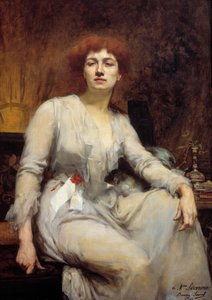 Portræt af Severine (Caroline Remys kone Guebhard) (1856-1929), socialistisk journalist Maleri af Amelie Beaury Saurel (? -1924) 1893 Søn. 1,2x0,87 m. Paris, Musée Carnavalet af Amelie Beaury Saurel