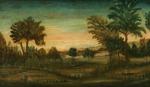 Landskab med bygninger af American 18th Century