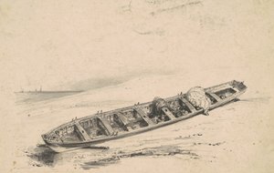 En strandet langbåd af American 19th Century